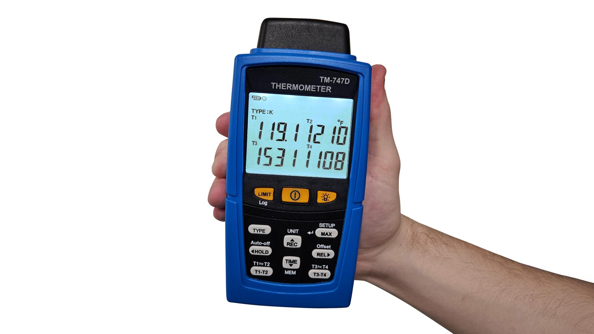 4-Channel Handheld Digital Thermocouple Pyrometer Thermometer Display